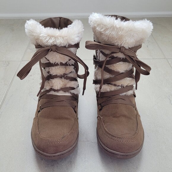 G by GUESS Women's Brown Sueded Lace-Up Boots Size 7.5 - Picture 3 of 14